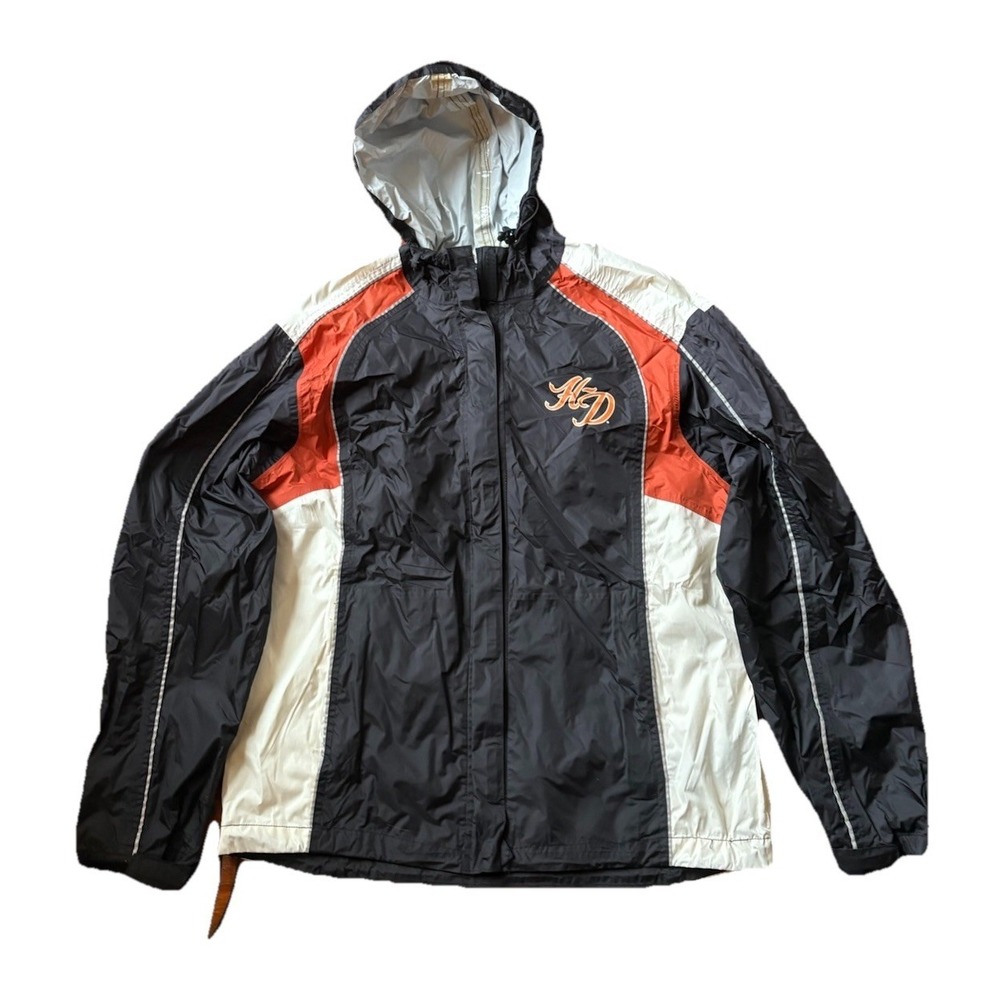 Harley Davidson Women's Riding Jacket Windbreaker Hooded Full Zip Size Large